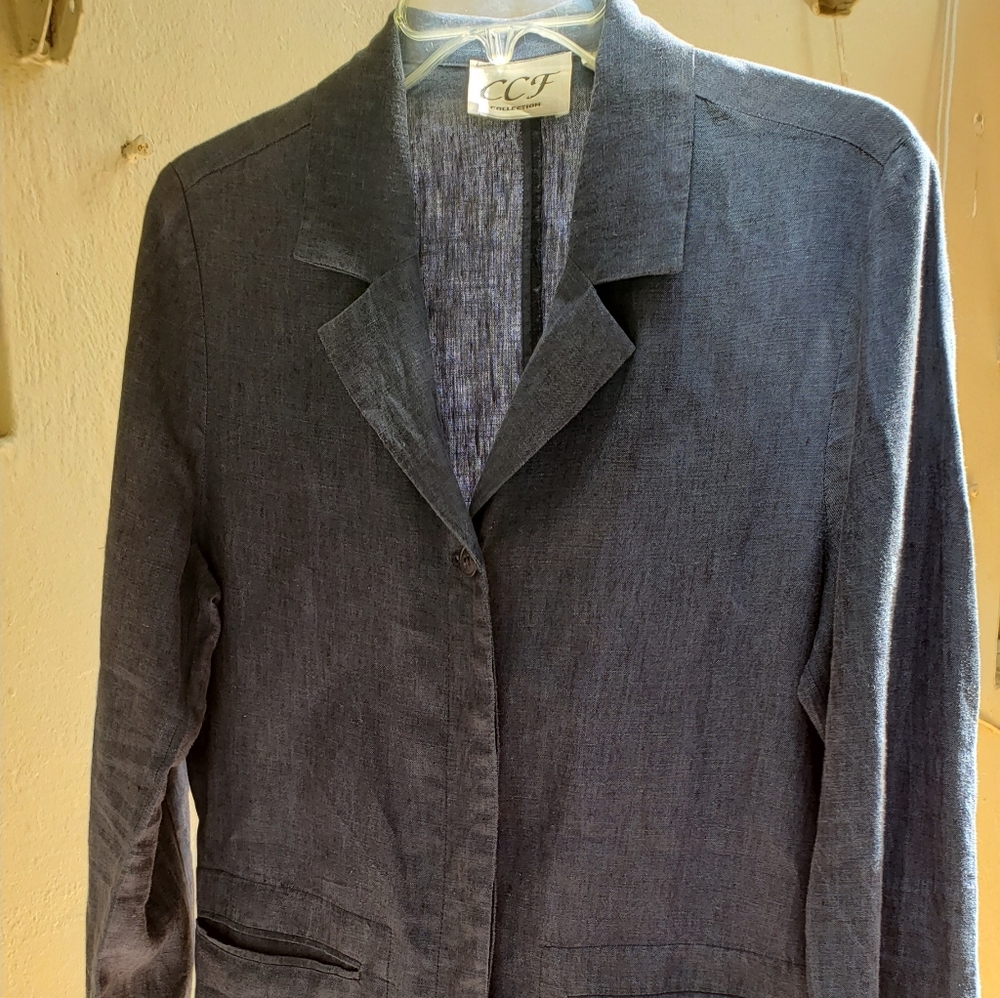 Linen blazer used COLOR BLEU and great condition